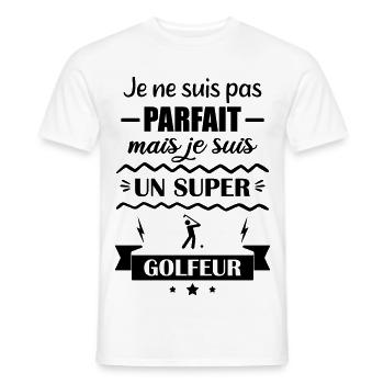 Super Golfer Passion Green Golf - Men's T-Shirt - white - Front - AI Model Male 178 dark (178cm)