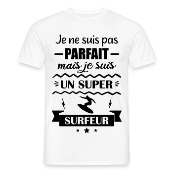 Super Surfer Wave Ocean Surf - Männer T-Shirt - Weiß - Vorne - AI Model Male 178 dark (178cm)