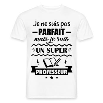 Not perfect but great teacher - Men's T-Shirt - white - Front - AI Model Male 178 dark (178cm)