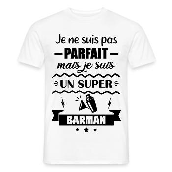 Not perfect but great bartender - Men's T-Shirt - white - Front - AI Model Male 178 dark (178cm)