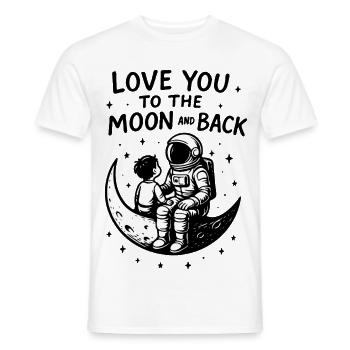Moon Bond: Astronaut and Child - Men's T-Shirt - white - Front - AI Model Male 178 dark (178cm)