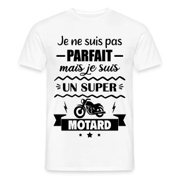 Pas parfait mais super motard Moto - T-shirt homme - blanc - Devant - AI Model Male 178 dark (178cm)