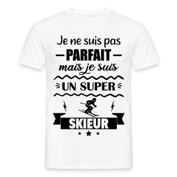 Pas parfait mais super skieur - T-shirt homme - blanc - Devant - AI Model Male 178 dark (178cm)