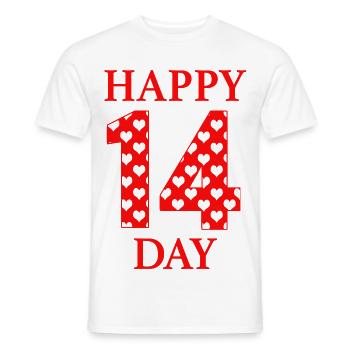Happy 14 Day – Valentine Hearts Number Love Design - Männer T-Shirt - Weiß - Vorne - AI Model Male 178 dark (178cm)