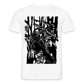 corbeau - T-shirt homme - blanc - Devant - AI Model Male 178 dark (178cm)