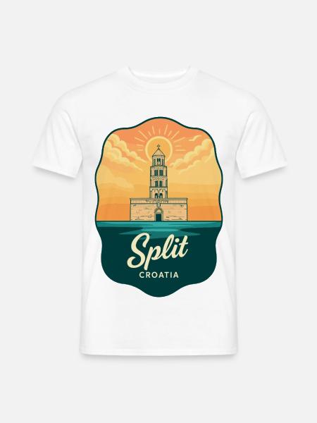 Geteiltes Diokletians Palac Vintage-Reiseabzeichen - Männer T-Shirt - Weiß
