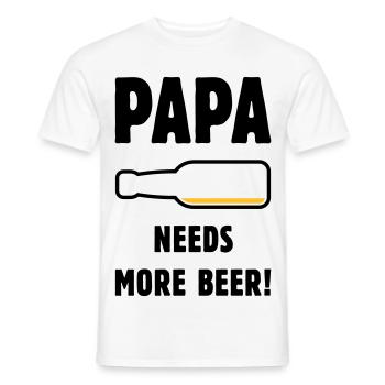 Papa a besoin de plus de bière ! (Bière Père Papa / POS 2C) - T-shirt homme - blanc - Devant - AI Model Male 178 dark (178cm)