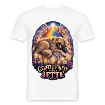 Gerechtigkeit für Hund Jette – Fellnasen - Männer T-Shirt - Weiß - Vorne - AI Model Male 178 dark (178cm)