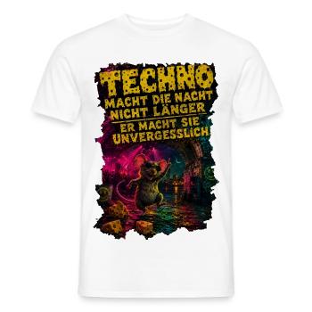 Techno Maus alles Käse außer Techno - Männer T-Shirt - Weiß - Vorne - AI Model Male 178 dark (178cm)