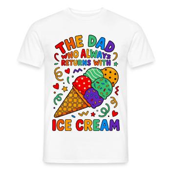 Papa qui apporte toujours de la glace - T-shirt homme - blanc - Devant - AI Model Male 178 dark (178cm)