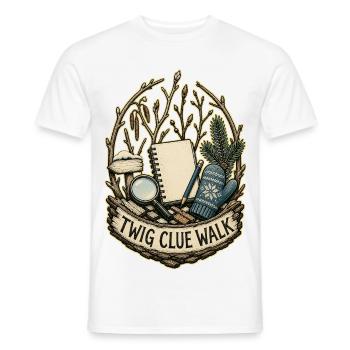 TWIG CLUE WALK - Men's T-Shirt - white - Front - AI Model Male 178 dark (178cm)