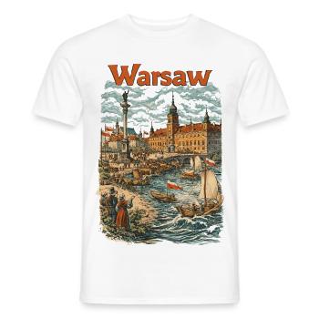 Warsaw 1800 Vintage Design | Herzogtum Warschau - Männer T-Shirt - Weiß - Vorne - AI Model Male 178 dark (178cm)