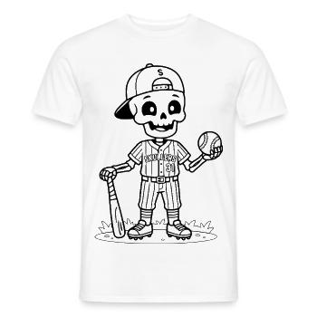 Niedliches Baseball-Skelett Vintage-Halloween-Sportarten - Männer T-Shirt - Weiß - Vorne - AI Model Male 178 dark (178cm)