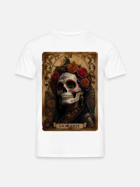 Halloween Sugar Skull Sugarskull Tarot - Männer T-Shirt - Weiß