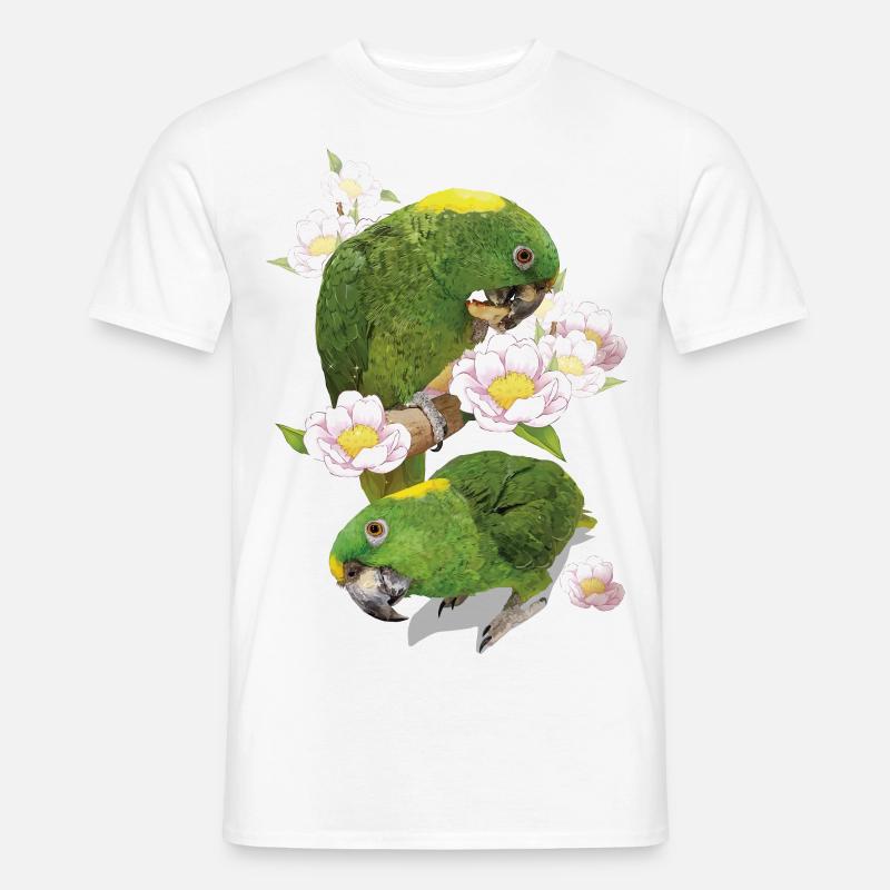Le perroquet à nuque jaune - T-shirt homme - blanc