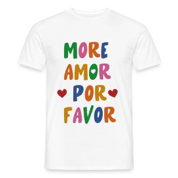more amor por favor - Men's T-Shirt - white - Front - AI Model Male 178 dark (178cm)
