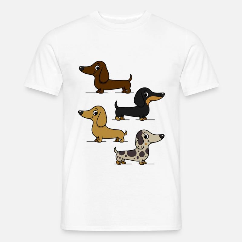 Dackel - Männer T-Shirt - Weiß