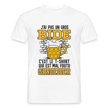 C’est Le T-Shirt Qui Est Mal Foutu - T-shirt homme - blanc - Devant - AI Model Male 178 dark (178cm)
