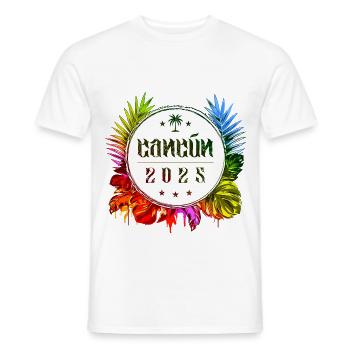 Cancun 2025 Coloré - T-shirt homme - blanc - Devant - AI Model Male 178 dark (178cm)