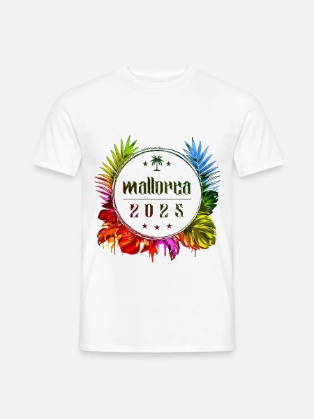 Mallorca 2025 Bunt - Männer T-Shirt - Weiß