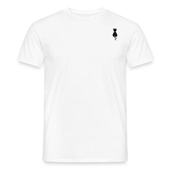 Katze Schwarz - Männer T-Shirt - Weiß - Vorne - AI Model Male 178 dark (178cm)
