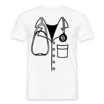 Doctor Stethoscope Outfit Medical Hear Expertise - Men's T-Shirt - white - Front - AI Model Male 178 dark (178cm)