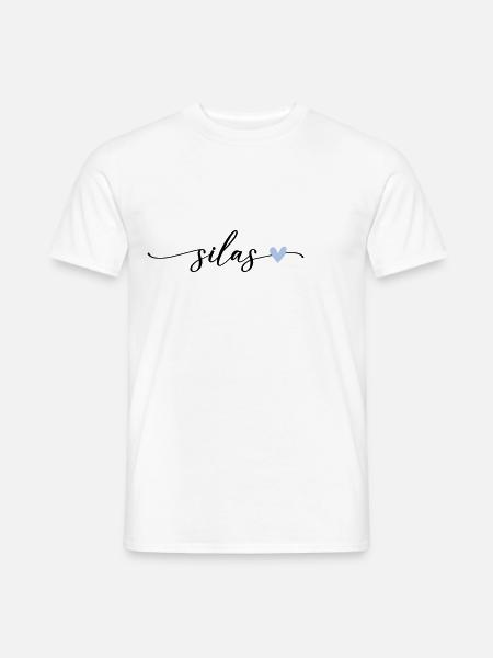 Silas Name Calligraphy Font - Men's T-Shirt - white