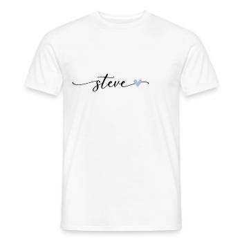 Steve Name Kalligrafie Schrift - Männer T-Shirt - Weiß - Vorne - AI Model Male 178 dark (178cm)