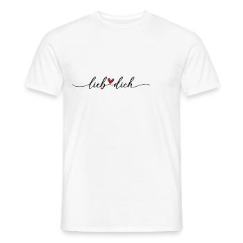 Lieb dich Herz Schrift - Männer T-Shirt - Weiß - Vorne - AI Model Male 178 dark (178cm)