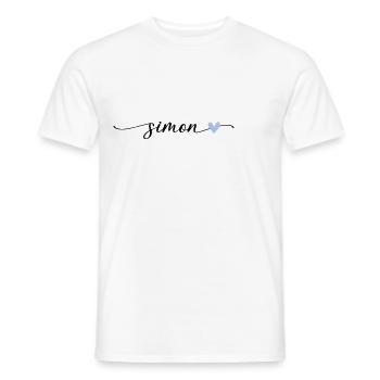 Simon Name Kalligrafie Schrift - Männer T-Shirt - Weiß - Vorne - AI Model Male 178 dark (178cm)