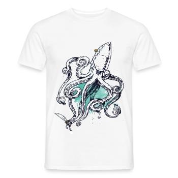 Pirate Octopus - Men's T-Shirt - white - Front - AI Model Male 178 dark (178cm)