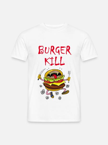 Fleischfresser Hamburger - Männer T-Shirt - Weiß