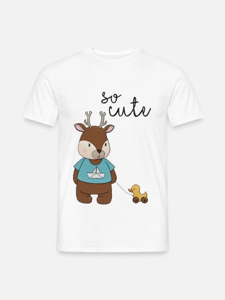 So Cute – Reh mit Entchen 🦌💛 - Männer T-Shirt - Weiß