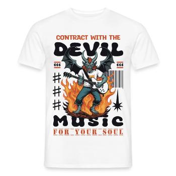 Musique rock diabolique - T-shirt homme - blanc - Devant - AI Model Male 178 dark (178cm)