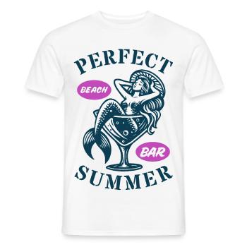 summer beach mermaid - Men's T-Shirt - white - Front - AI Model Male 178 dark (178cm)
