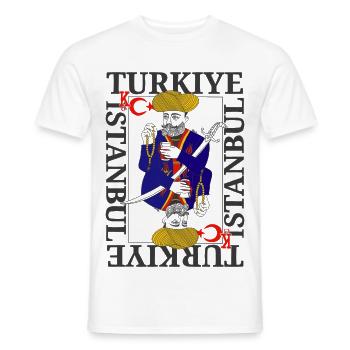 Sultan Ottoman Turc guerrier roi carte jeu moderne - T-shirt homme - blanc - Devant - AI Model Male 178 dark (178cm)