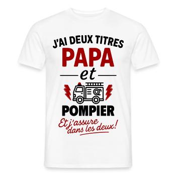 Vatertagsgeschenkidee für Vater und Feuerwehrmann - Männer T-Shirt - Weiß - Vorne - AI Model Male 178 dark (178cm)