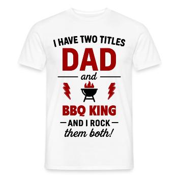 Papa Grillkönig Two titles - Men's T-Shirt - white - Front - AI Model Male 178 dark (178cm)