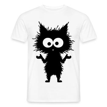 Funny Black Cat - Shrug - No Matter - Men's T-Shirt - white - Front - AI Model Male 178 dark (178cm)