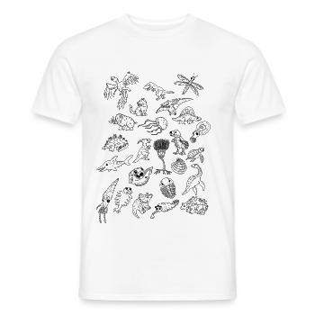 Dinosaur Fossil Trilobite Geology Paleontology - Men's T-Shirt - white - Front - AI Model Male 178 dark (178cm)