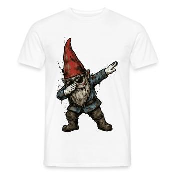 Garden Gnome Dab – Funny Dwarf - Men's T-Shirt - white - Front - AI Model Male 178 dark (178cm)