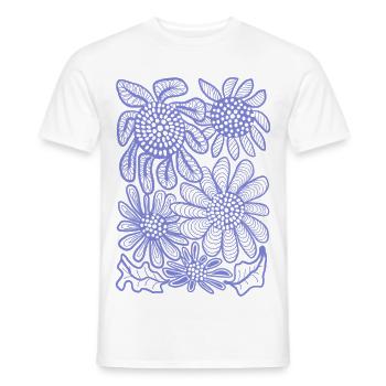 Floral Linework Bloom - Men's T-Shirt - white - Front - AI Model Male 178 dark (178cm)