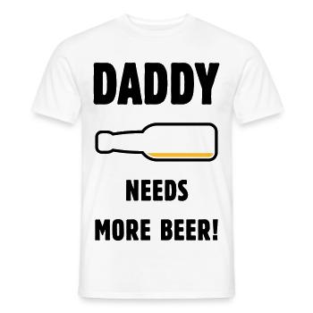 Papa a besoin de plus de bière ! (Papa / Papa / Bière / PUT) - T-shirt homme - blanc - Devant - AI Model Male 178 dark (178cm)