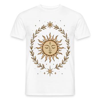 Soleil du solstice d’été – Motif spirituel bohème - T-shirt homme - blanc - Devant - AI Model Male 178 dark (178cm)