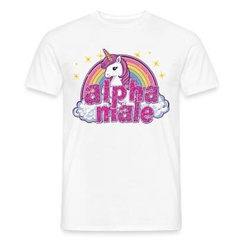 alphaMaleUnicorn - T-shirt homme - blanc - Devant - AI Model Male 178 dark (178cm)