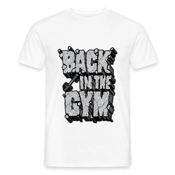 Retour à la salle – Statement Design d’entraînement fitness - T-shirt homme - blanc - Devant - AI Model Male 178 dark (178cm)