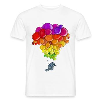 Ornithorynque volant dans le ciel - T-shirt homme - blanc - Devant - AI Model Male 178 dark (178cm)