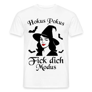 Hokus Pokus Fick Dich Modus freche Hexe Spruch - Männer T-Shirt - Weiß - Vorne - AI Model Male 178 dark (178cm)