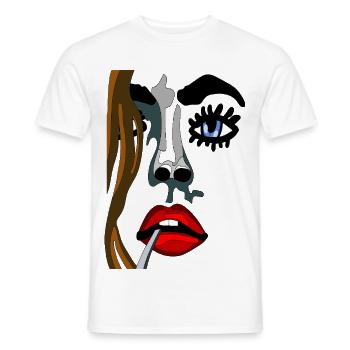 Farbgesicht Noir-Stil - Männer T-Shirt - Weiß - Vorne - AI Model Male 178 dark (178cm)