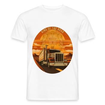 King Of The Road Lion Trucker Emblem - Männer T-Shirt - Weiß - Vorne - AI Model Male 178 dark (178cm)